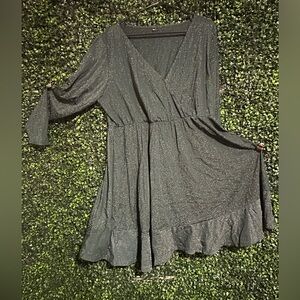 Sparkling Dark Green Wrap Dress